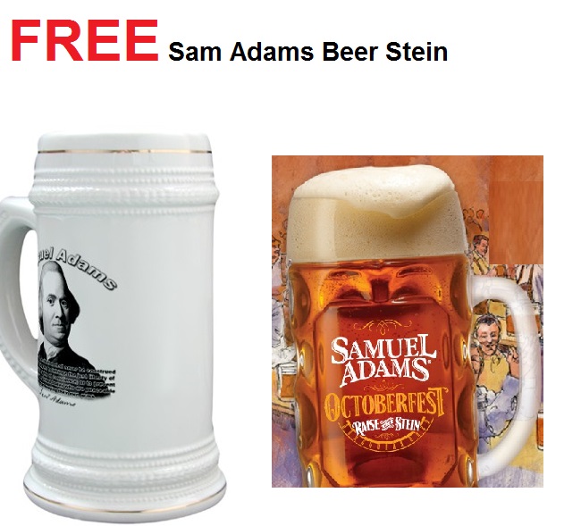 Free Samuel Adams Ceramic Beer Stein