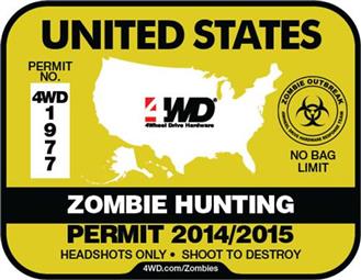 zombie hunting decal