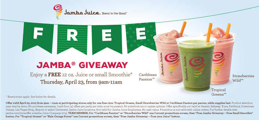 free jamba juice in store