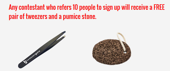 tweezers and pumice stone