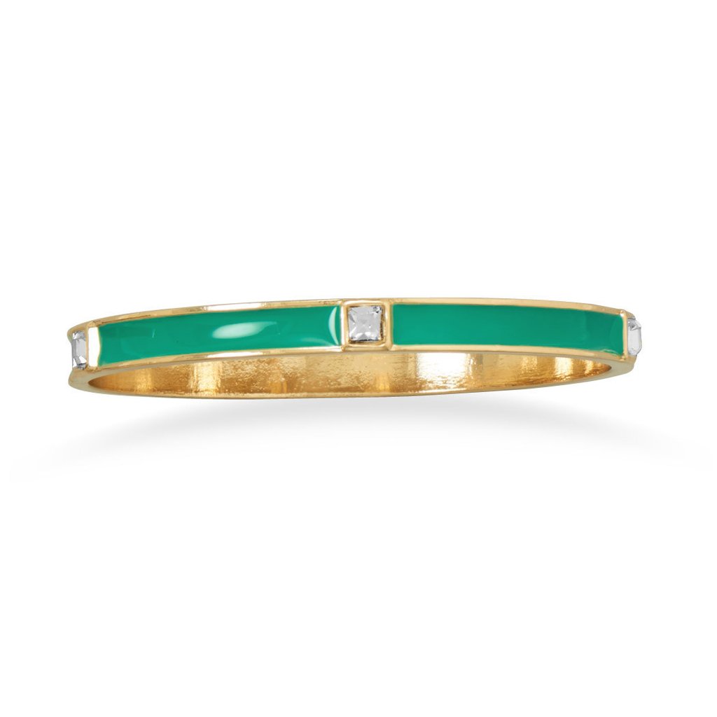 Teal Enamel Fashion Bangle Bracelet