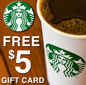 free 5 starbucks