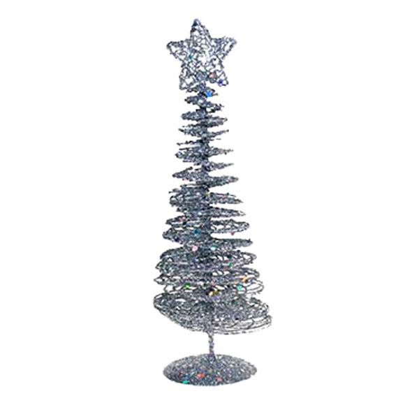 Gisela Graham Silver Hologram Wire Table Top Tree