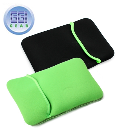 Reversible Black & Green Shock-Resistant Neoprene Netbook Sleeve