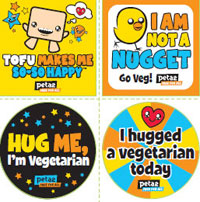 FreeHugVegetarianStickers